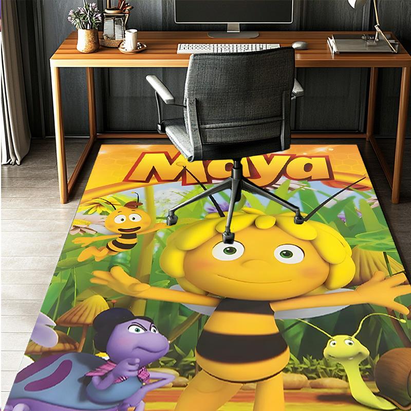 Maya the Bee Pattern Rug, Indoor/Outdoor Mat, for Picnic, Gameroom, Bedroom, Office, Living Room, Home Decor Carpet, Birthday Gift