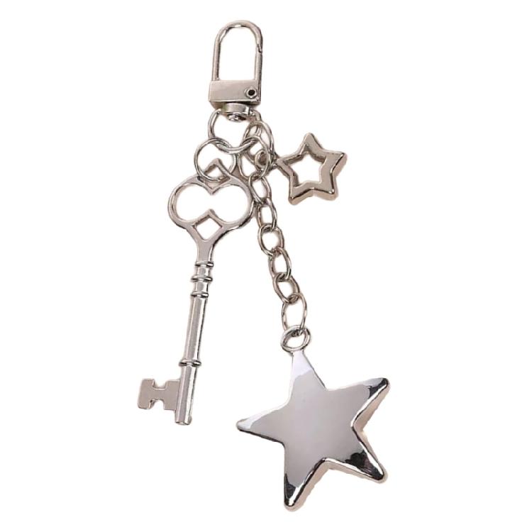

Unique Star Bag Ornament Gothic Keychain Creative Key Holder Bag Decorations Stylish Key Ornament Alloy Texture for Key