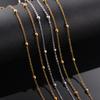 Wholesale 10pcs/lot Width 1.5mm Tiny Beaded Chain Stainless Steel Link Chain for Necklaces Bracelets Foot Jewelry