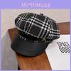 Retro Octagonal Beret Hat For Women With Grid Design For Autumn And Winter