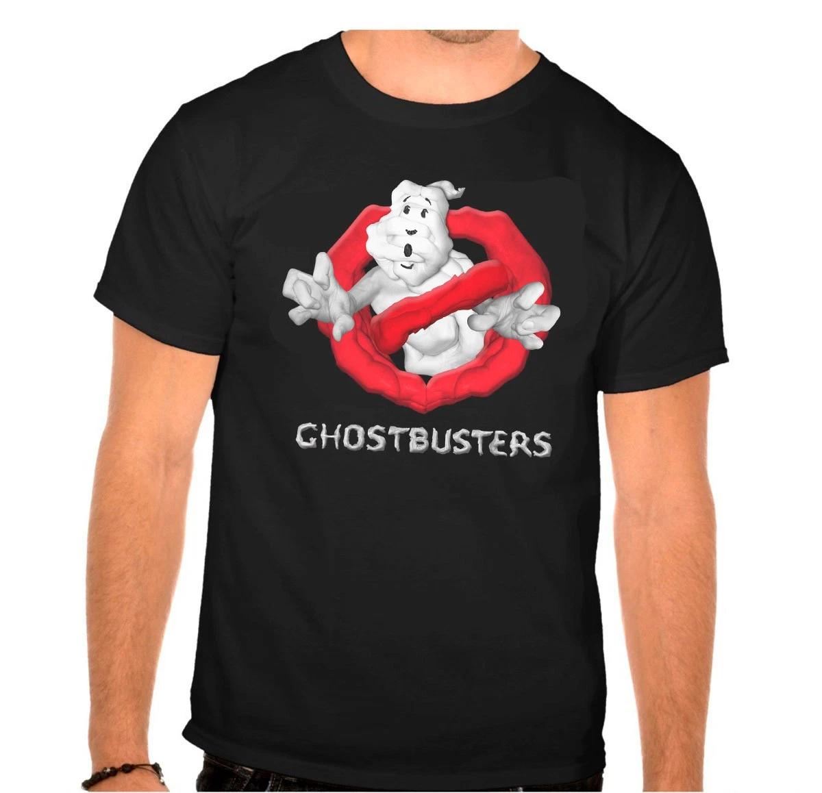 Ghostbusters Logo Finger Picture Black 100% Cotton T-shirt Mens Tees Top -859 -Kids- S