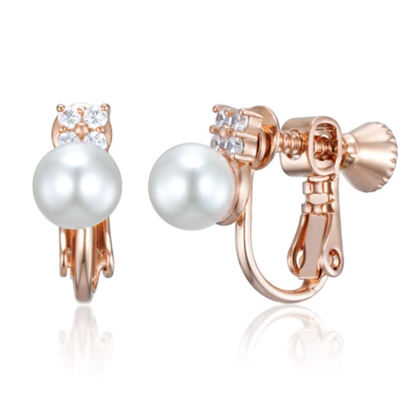 

ELLE Jewelry Shine Rose Pearl Bangle Earrings ELSPEE501 Rose gold