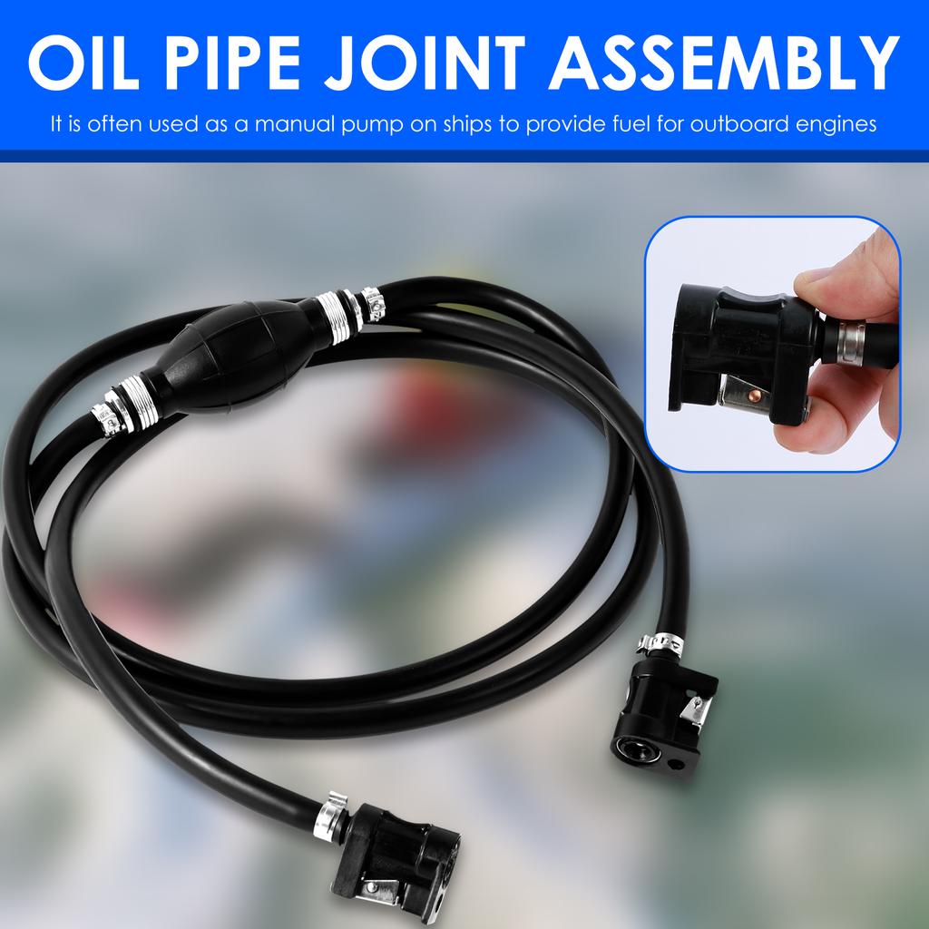 Ensemble de conduite de carburant 5/16 pouce 6,88 pieds Ensemble de tuyau de conduite de carburant Kit d'ensemble d'ampoule d'amorçage manuelle pour hors-bord avec acier inoxydable 304