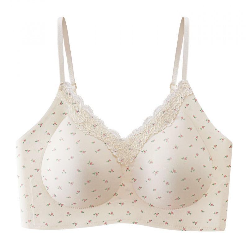 Women Lace Wireless Soft Support Push Up Bra For Small Chest Sexy Anti Sagging