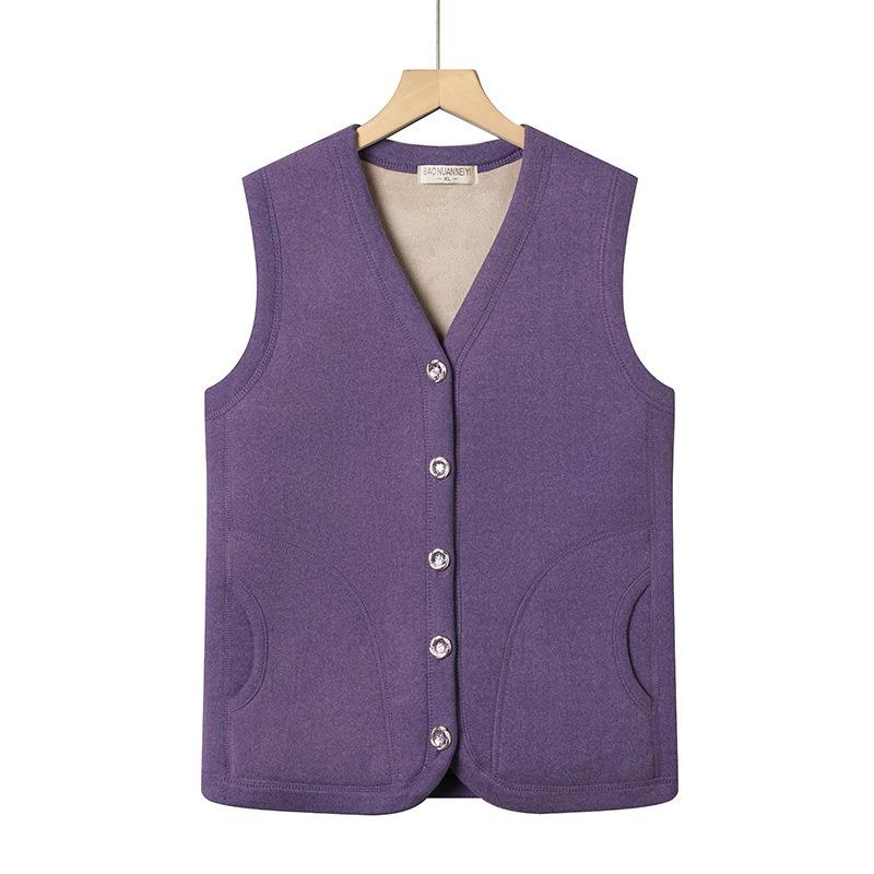 

Осенне-зимний жилет женский бархатный терможилет жилет год старый 0 упаковка немецкий бархатный жилет 4XL (recommended 140-77.5kg) фиолетовый