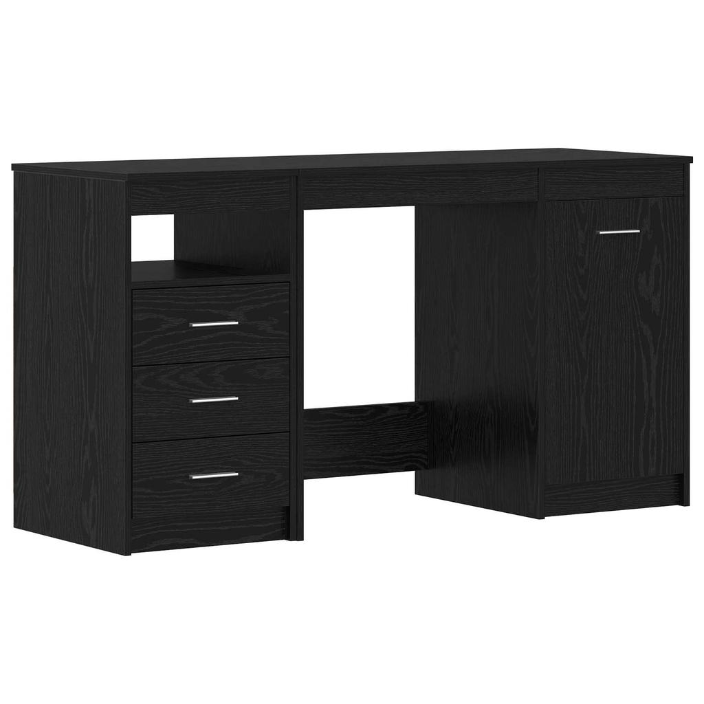 Desk 2 Pcs Black Oak Effect 140 X 50 X 76 Cm