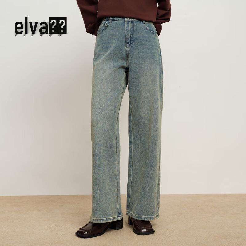 

Elva Island Women s Loose Straight Denim Pants L