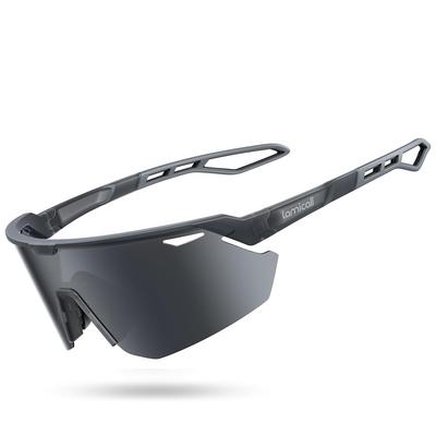 Lamicall Sportsonnenbrille mit polarisierten Gläsern für und TR90 UV400 TAC Polarisierte Gläser mit verstellbarem Nasensteg Ergonomische Hohe Polarisation UV Unisex