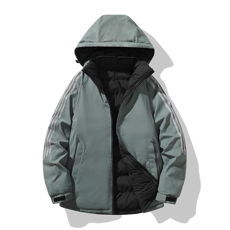 

Supply new autumn and winter feather cotton-padded clothes, velvet men s hooded double-sided cotton-padded jackets and cotton-padded clothes. XXXXXL