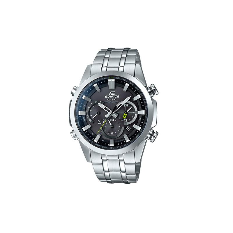 Casio EDIFICE 100M Waterproof Analog Quartz Movement Stainless Steel Strap Japanese and Korean Watch Men's Watch Black Dial EQW-T630YD-1A