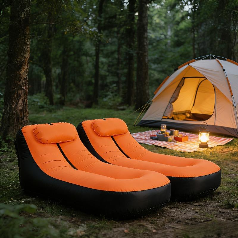 Il divano letto gonfiabile è ideale per il campeggio all'aperto e il relax, facile da trasportare, perfetto per festival musicali e picnic