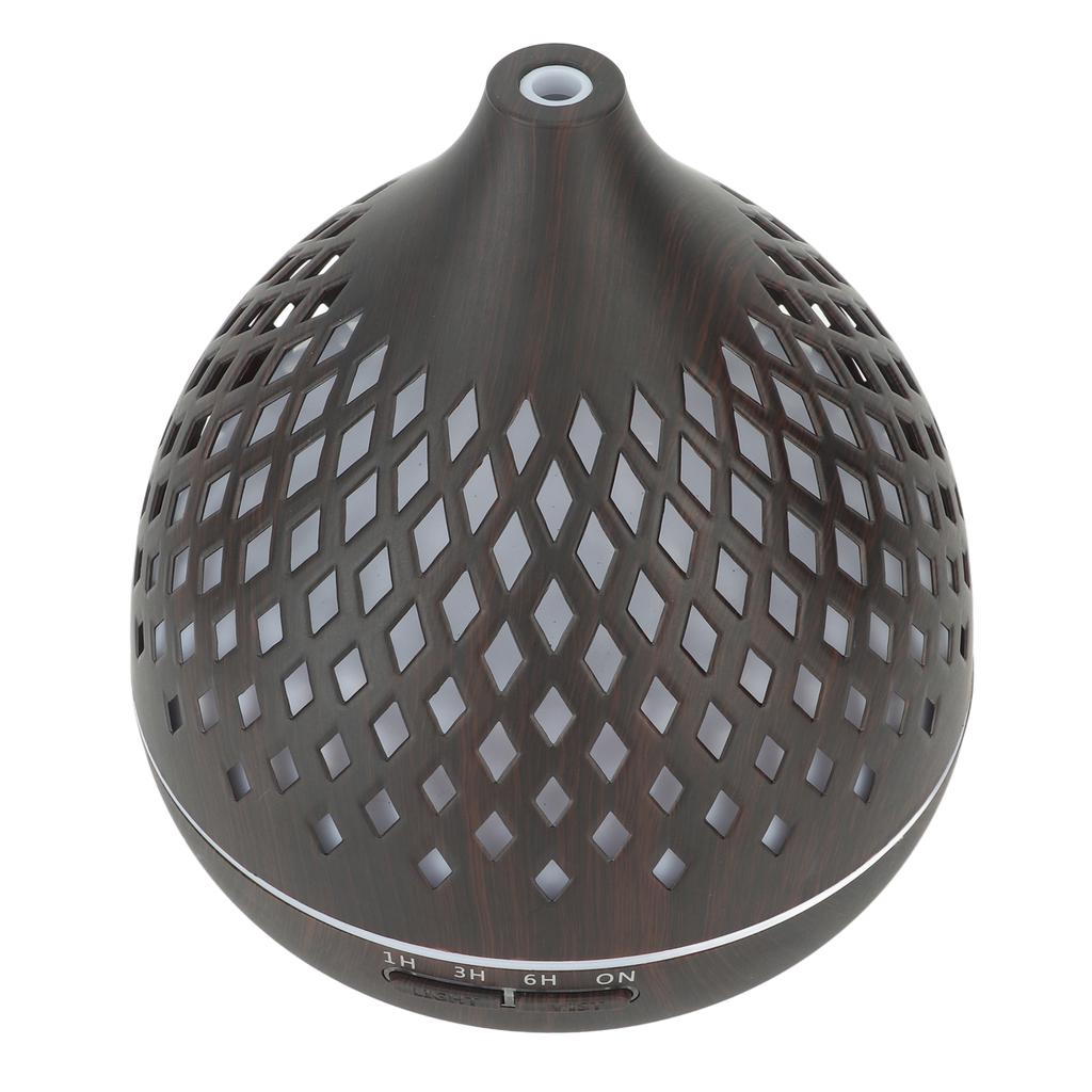 Water Drop Hollow Humidifier Aroma Diffuser Wood Grain Remote Control Air Humidifier with Colorful Night Light for Home