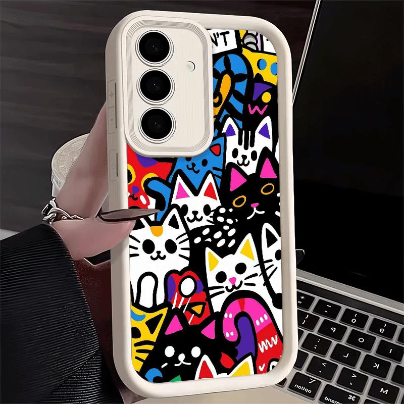 Phone Case for Samsung Galaxy A17 A16 A15 A14 A13 Cartoon Cute Cats Theme A56 A36 A26 A55 A35 A25 A54 A34 A24 A53 A33 A23 A07 A0