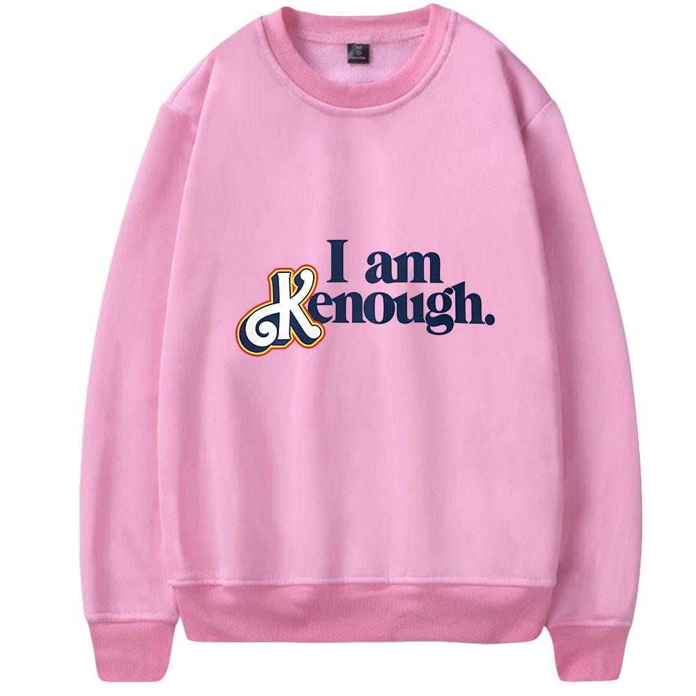 UNISEX Fashion Barbie I Am Kenough Letter Printed HOODIES Casual O-Neck Sportswear Men Women Pullover Sweatshirts
