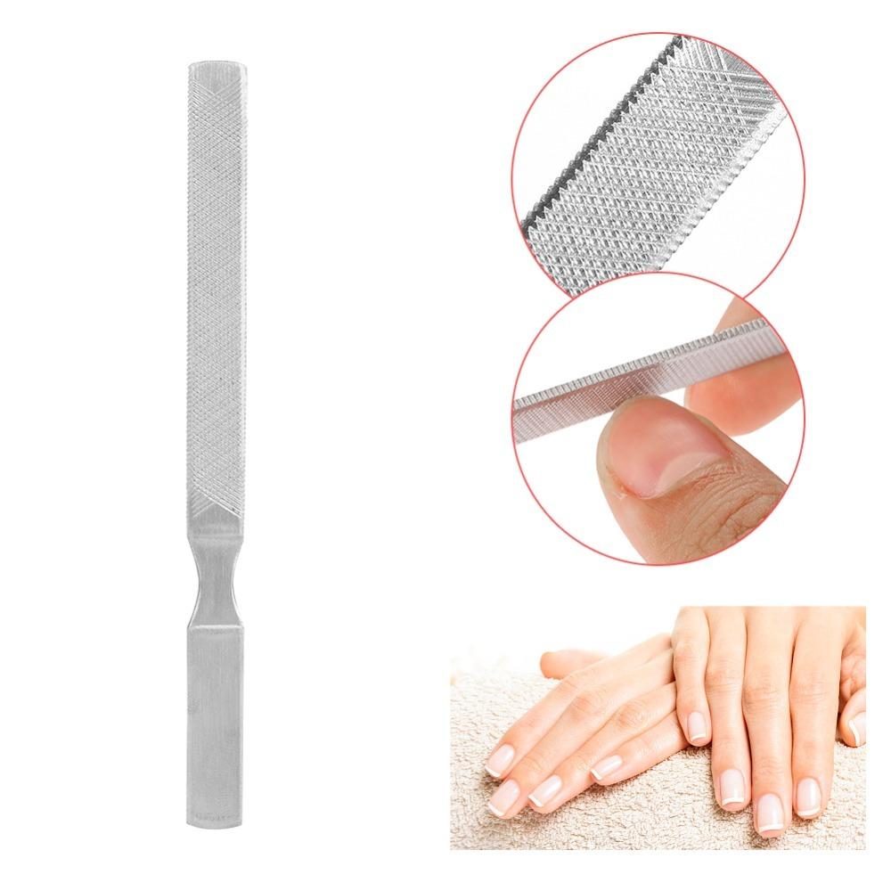 5pcs Washable Stainless Steel Nail File Stainless Steel Double Sided Nail Buffer Salon Use