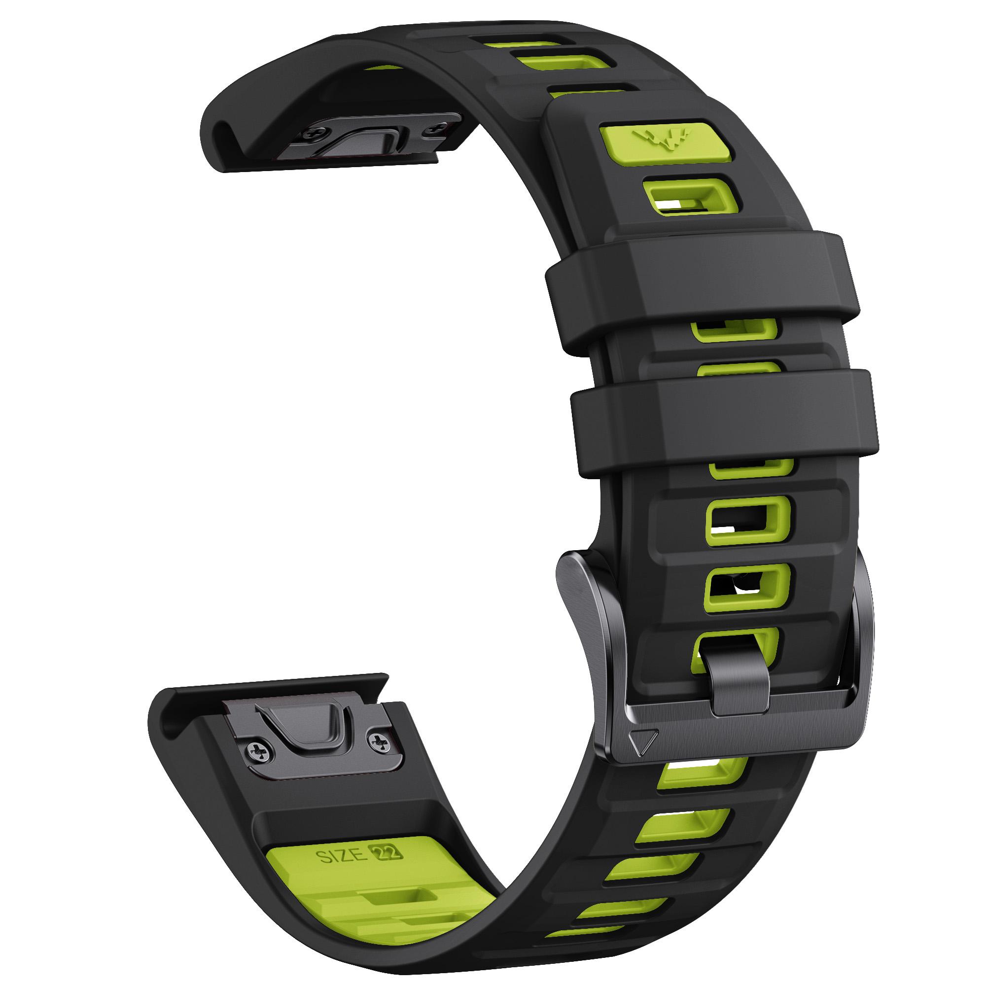 

Быстросъемный ремешок для часов QuickFit 22 мм 26 мм Fenix8 для Garmin Fenix E 8 47 мм 51 мм 7 7X 6 6X/Epix Pro/Enduro 3 двухцветный силиконовый ремешок-браслет QuickFit 22mm