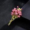 Creative Give You A Bouquet Of Rose Brooches Beautiful Bouquet Pink Enamel Pins Party Office Brooch Pins Gifts For Women Girls