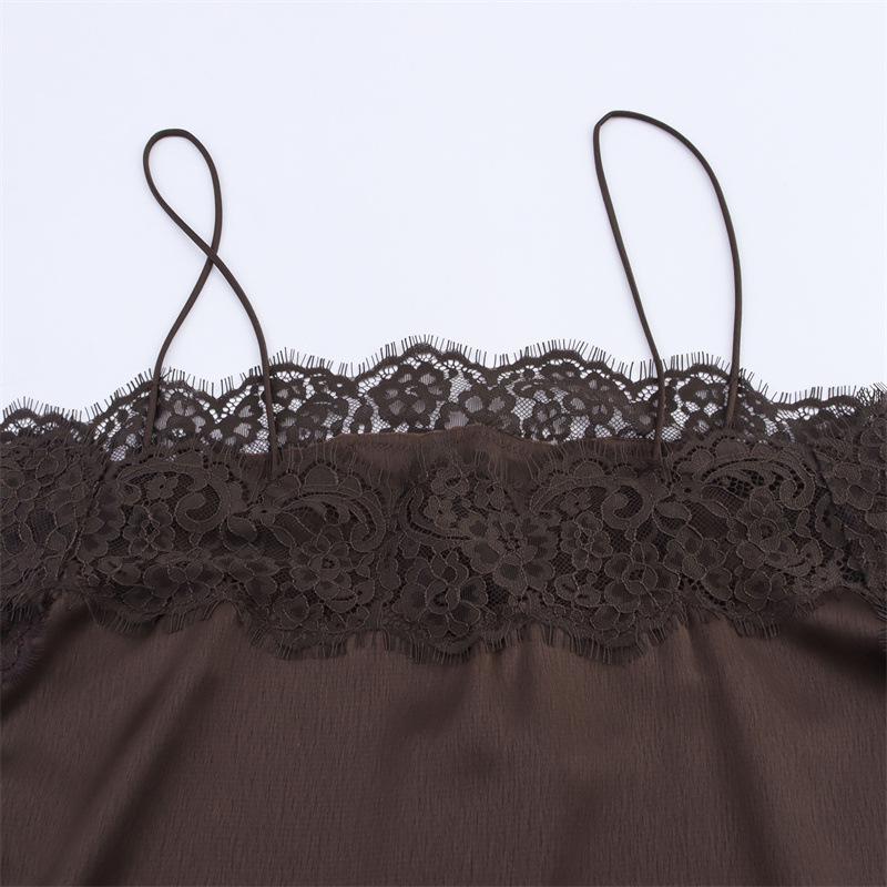 European and American Silk Satin Lace Top and Skirt - Autumn Collection