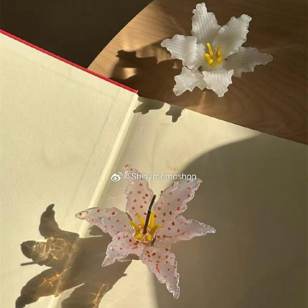 Cute Lily Shape Glass Fragrance Ornament Appearance Girl Pink Flowers Ins Wind Glass Fragrance Ornament