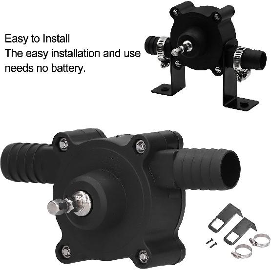 LIZEALUCKY Hand Electric Drill Pump, Drill Pump for Oil, Self Priming Water Transfer Pump, Mini Household Hand Drill Driven Pump Portable Centrifugal