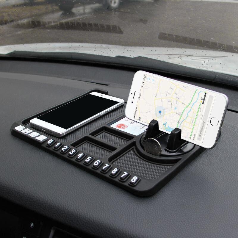 Tappetino Multifunzione Antiscivolo per Cruscotto Porta Telefono e Porta Numero di Parcheggio