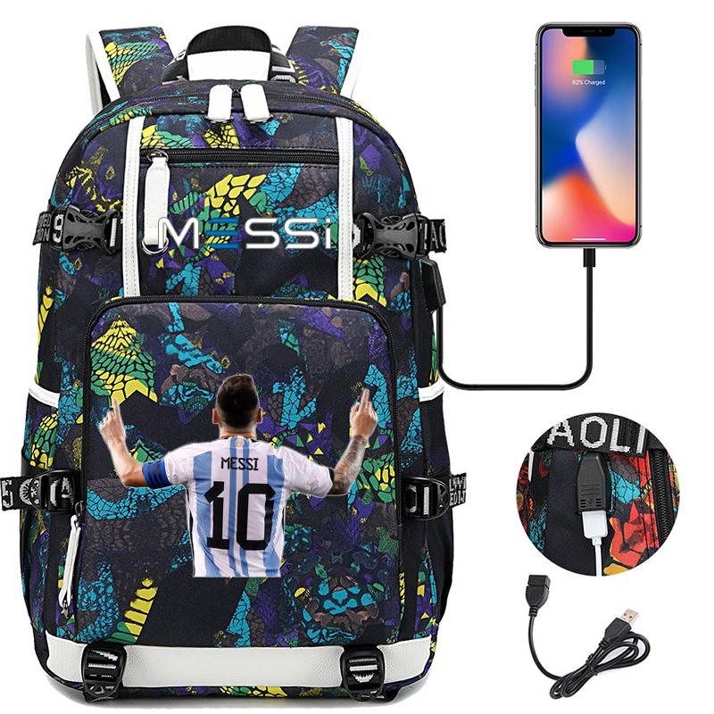 Fans Messi School Bags Camouflage Bookbag Sports Casual Capacity Backpack Travel Bag Football Teens School Bags For Gift