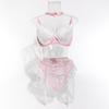 Sexy European & American Lace Mesh Nurse Costume Lingerie Set