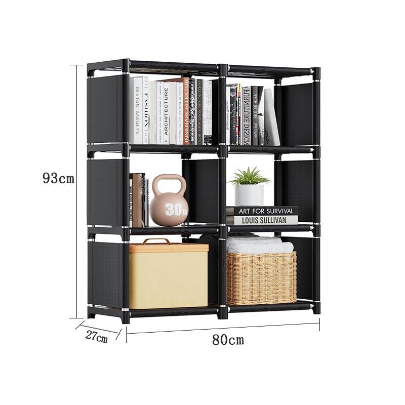 Best-Selling Multi-Layer Bookshelf: Three-Column Steel Pipe Bookcase for Home Storage & Student Organization