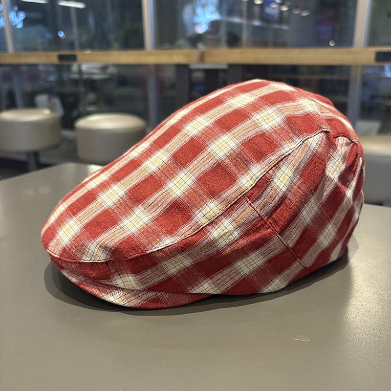 

Осень и Зима Британский Стиль Ретро Новая Шляпа для Женщин Универсальный Корейский Стиль Клетчатая Шляпа спереди Большой Обхват Головы Подчеркивающая Лицо Маленький Берет One Size