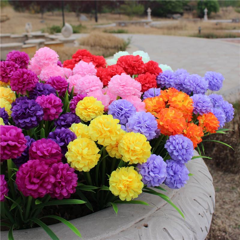 1 Branch Faux Flower No-watering Fresh-keeping 7 Heads Indoor Outdoor Elegant Fake Hydrangea Flower Party Decor