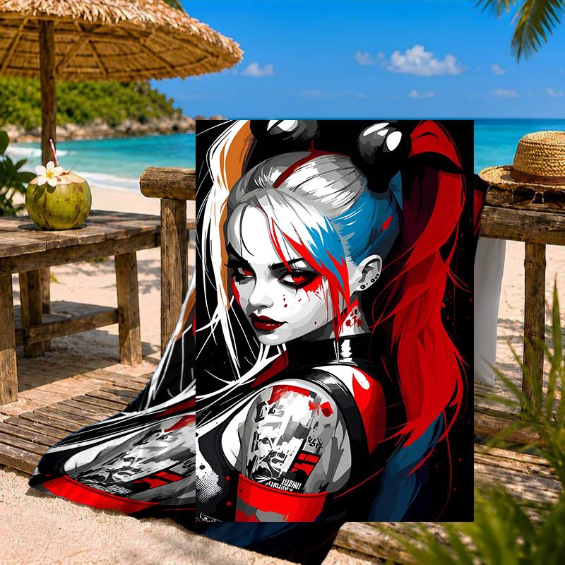 Quinn Artwork Beach Towel Microfiber Beach Towel, Lightweight and Quick-Dry, for Summer Travel, Swimming Pool Fan Birthday Gift