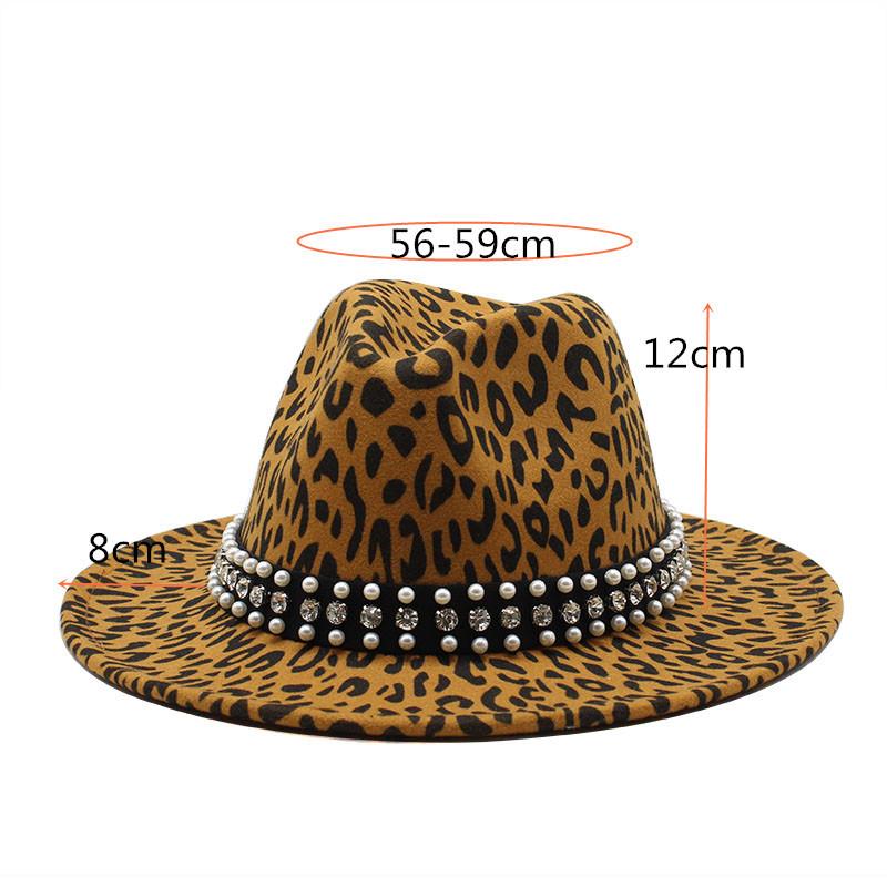 Leopard Print Black Woolen Top Hat Jazz Hat Children