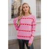 Ladies' Love Hooded Knitted Sweater Large Loose Sweater