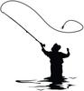 4.75" X 5.2" Fly Fishing Reflective Decal Sticker Reusable Movable Car Sticker Styling Sticker Decal Girl Car Wall - Black