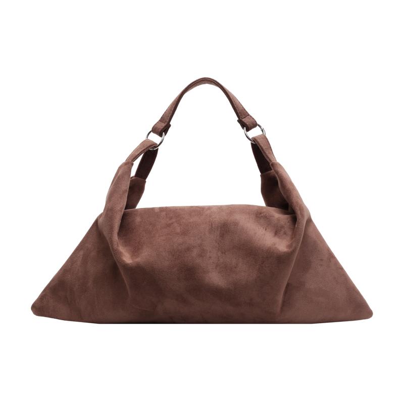 

Женская сумка через плечо большой емкости, однотонная сумка-хобо кофейный