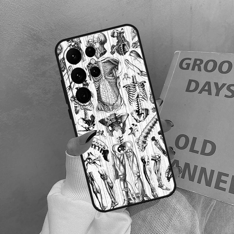 Medical Skeleton Anatomy Case For Samsung Galaxy S25 Ultra S20 S21 S22 S23 S24 Ultra S9 S10 Plus S25 FE Cover Coque