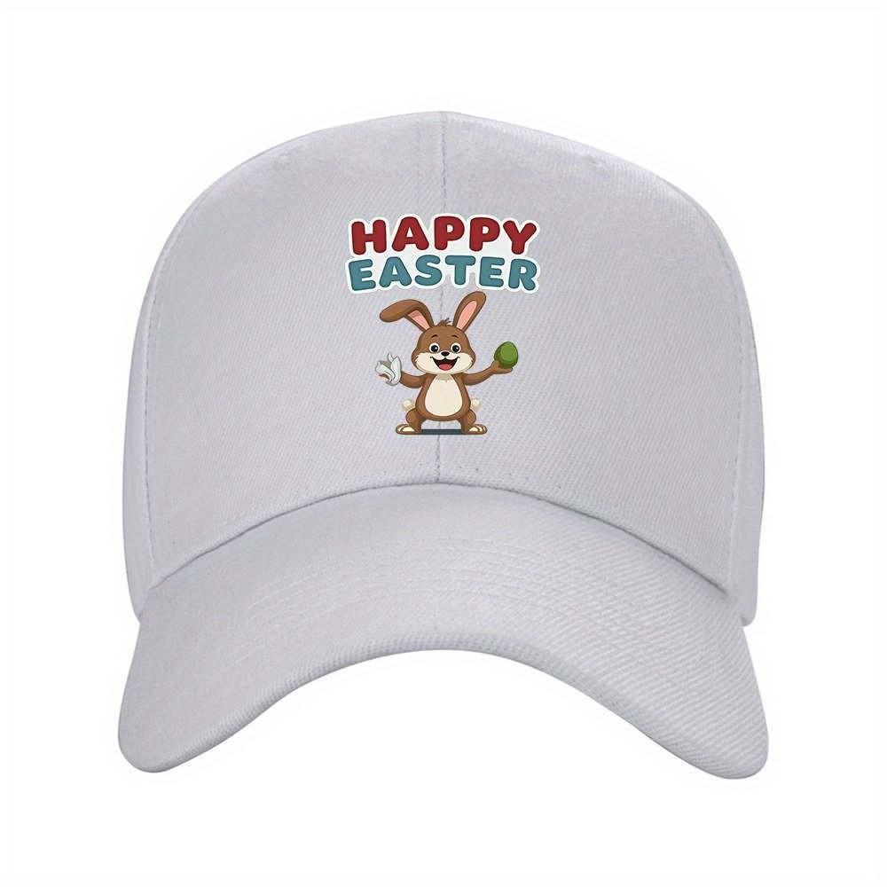 Holiday Bunny Easter Baseball Cap Graphic Print Unisex Casual Outdoor Travel Hat