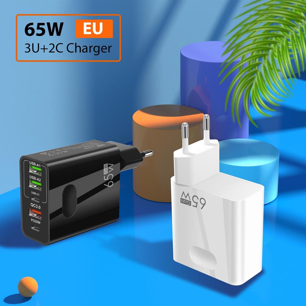 65W GaN Fast Charger: Multi-port, European/American/UK Standard for Mobile Phones