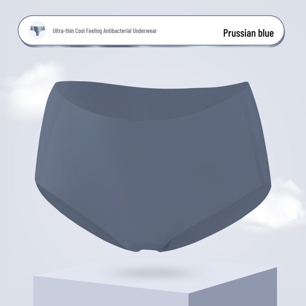 Women's Antibacterial Mulberry Silk Seamless Quick-Dry Mid-Waist Panties - Ultra-Thin, Breathable, Cooling Sensation for Summer.