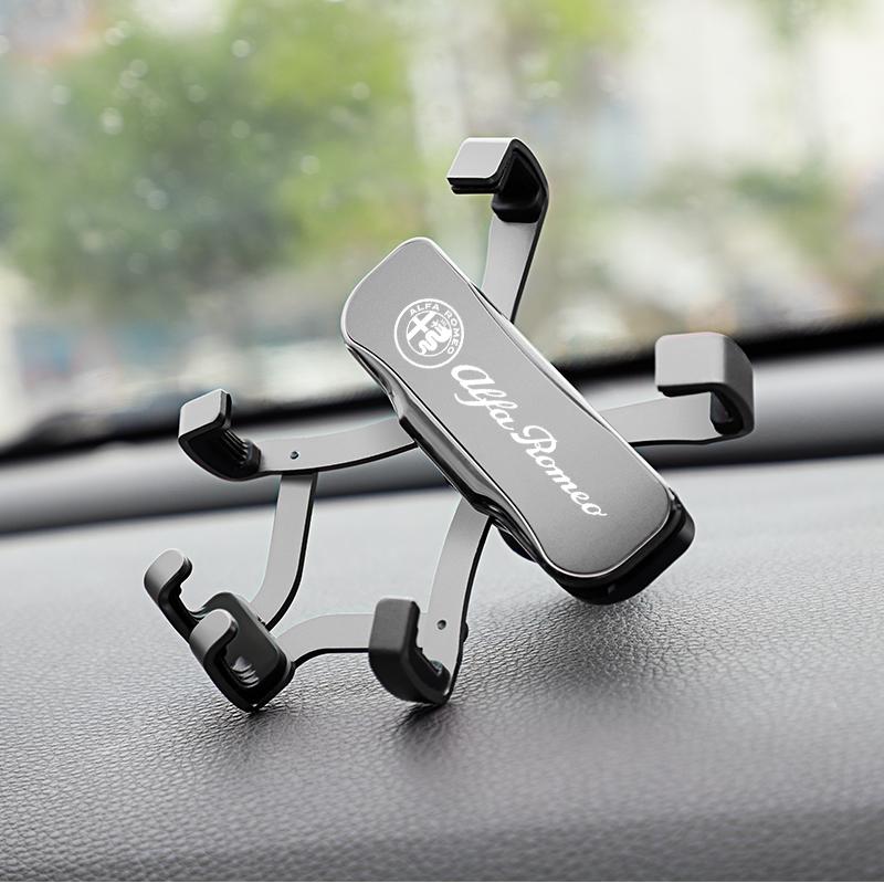 

New Stlye Zinc Alloy Car Phone Holder Accessories For Alfa Romeo Giulietta GT 159 147 156 Mito Brera Giulia F1 Stelvio Volante