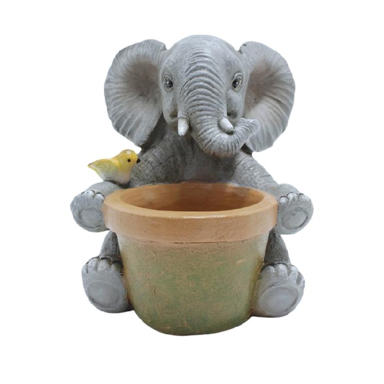 Lovely Elephant Planter Resin Flower Plant Pot For Succulent Plant Decorative Pot for Indoor Garden Patios and Balconies