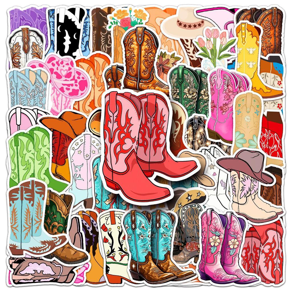 50 Cowboy Boots Graffiti Stickers Personalized Creative Decorative Decorative Water Cup Mobile Phone Case Suitcase Stickers