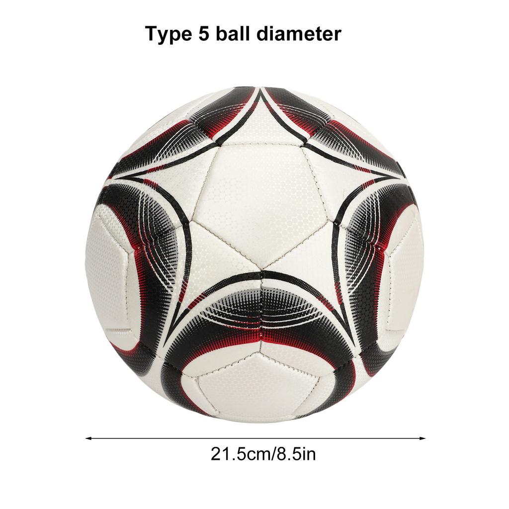 Soccer Ball for Teenagers Adults PVC Double Layer Explosion Proof Teaching Training Soccer Ball for Indoor Outdoor Red Type 5