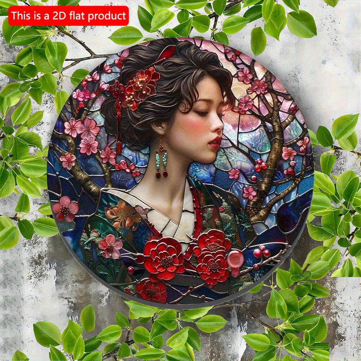 

2d Flat 20*20cm, Round Wooden Wall Sign, Japan Retro Pendant, Porch, Festival Decoration Pendant, for Bar, Cafe, Club, Home, Room Wall Decor, 20*20cm