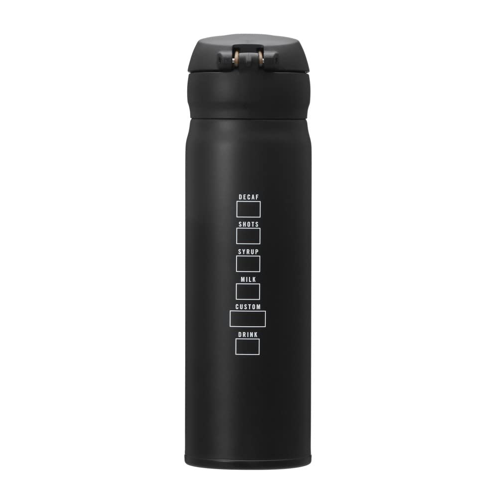 Starbucks Handy Stainless Steel Bottle Tumbler, Matte Black, 500ml (2023 Model)