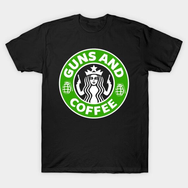 

NWT Guns and Coffee Puns Funny Humor Shipping From Unisex T-Shirt Unisex T-Shirt XXXXL