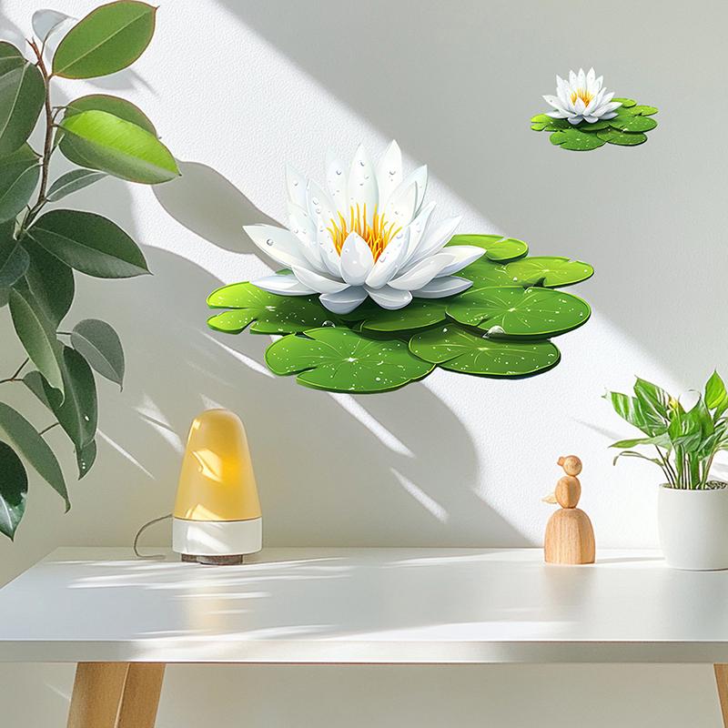 1Pc Luminous Lotus Toilet Sticker, Creative Self-Adhesive Wall Decal For Bathroom, Waterproof Luminous Decoration