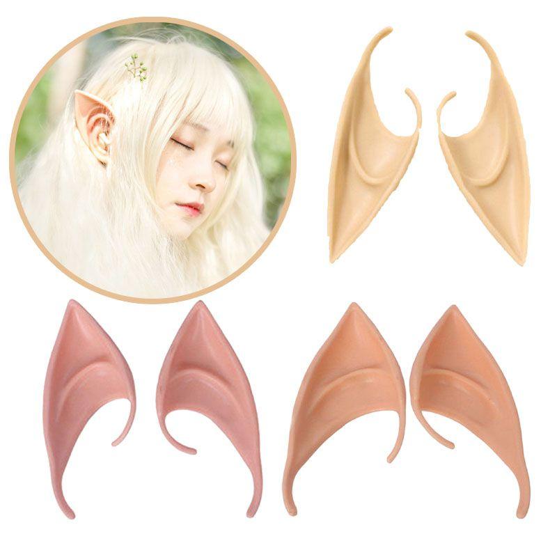 Realistic 2 Pairs Elf Ears Made Of Soft Rubber Latex For Fantasy Costume Parties