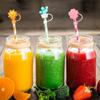 6Pcs Straw Protector Silicone Straw Cover Cap Cartoon 10mm Straw Plugs Cute Reusable Drinking Tube Tips Parties