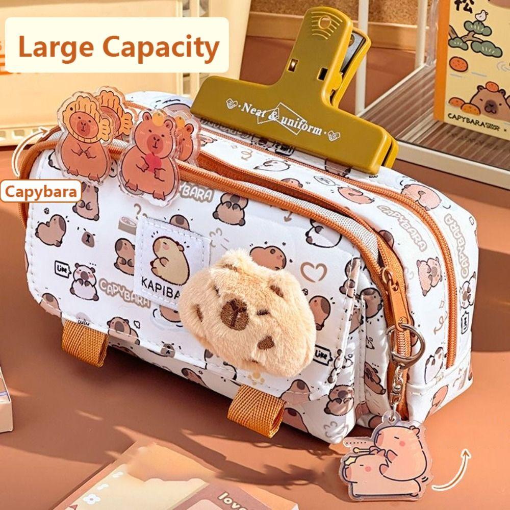 Three-layer Pen Bag Large Capacity Stationery Organizer High Quality Pencil Case  School Office
